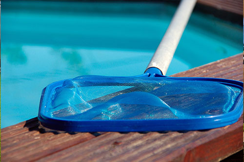 pool skimming service in action