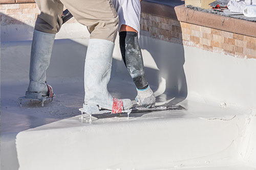 Photo of pool being plastered